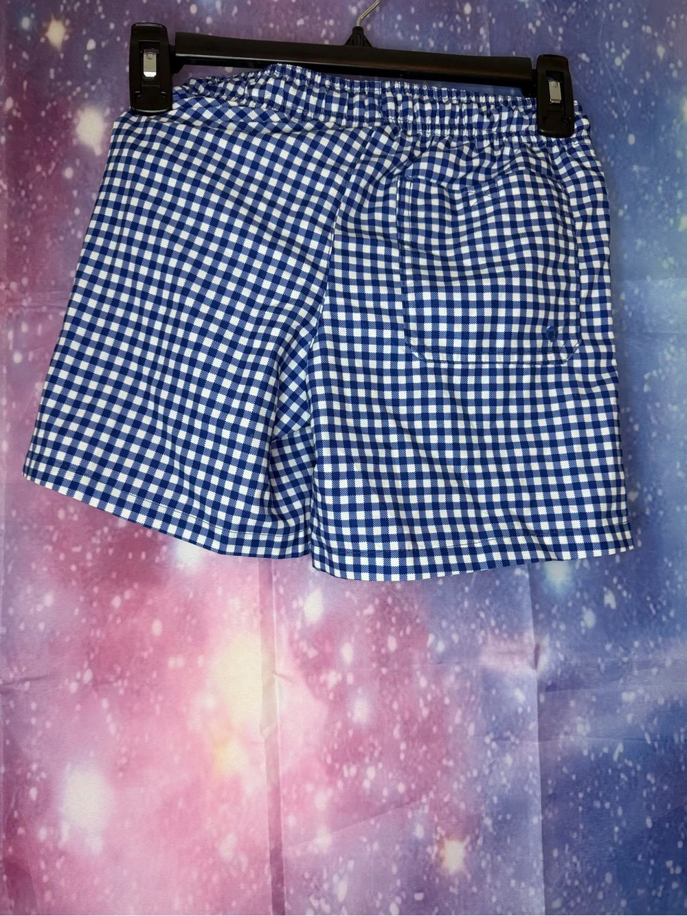 New boys cat & Jack gingham swim trunks